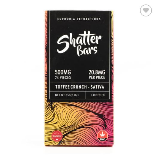 Euphoria Extractions - Sativa Toffee Crunch Shatter Bar