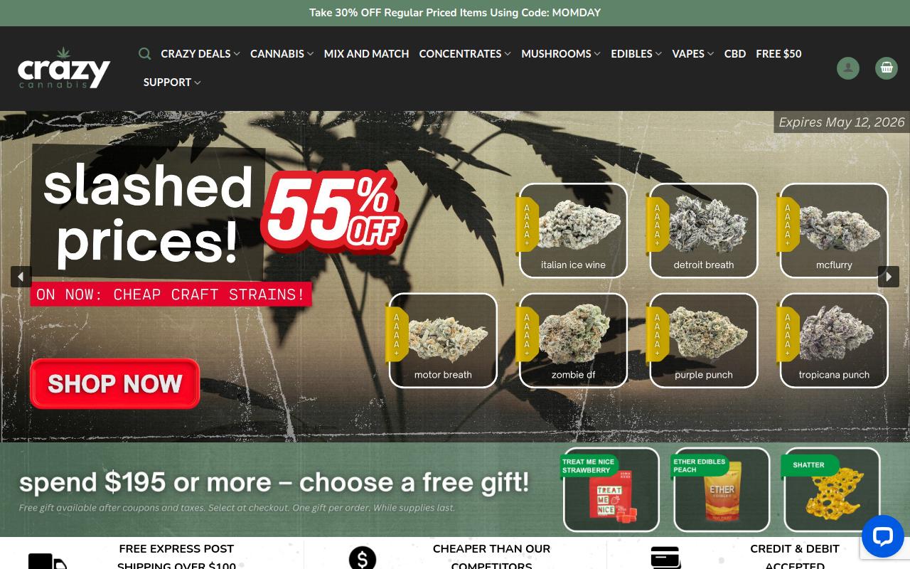CrazyCannabis website