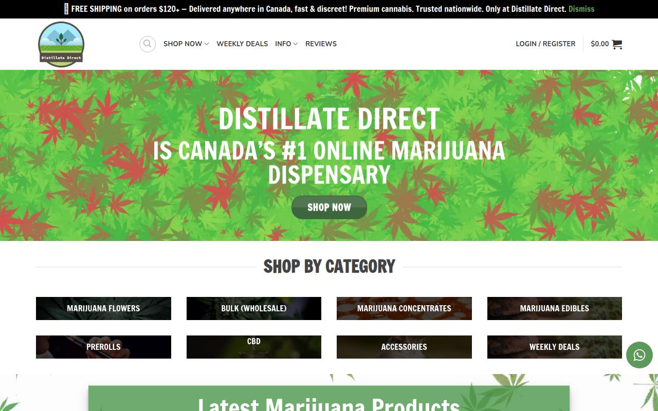 DistillateDirect website