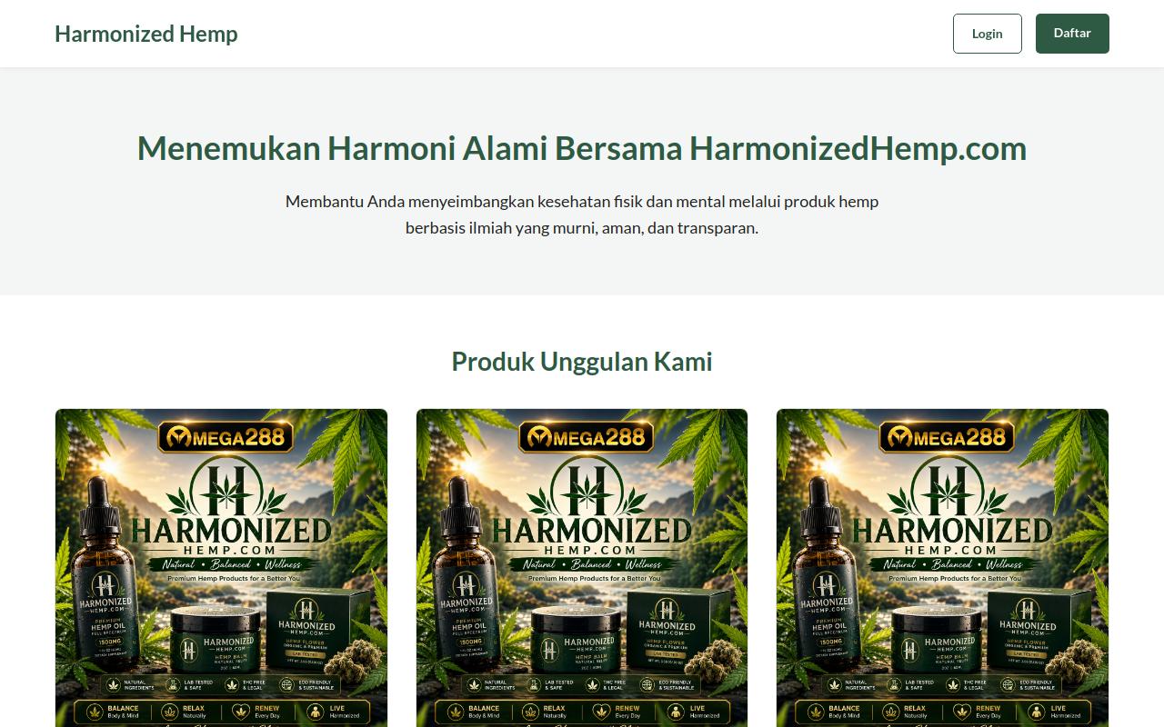 Harmonized Hemp website
