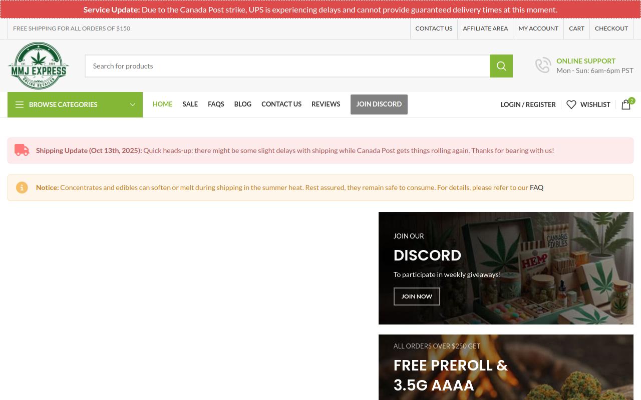MMJExpress website