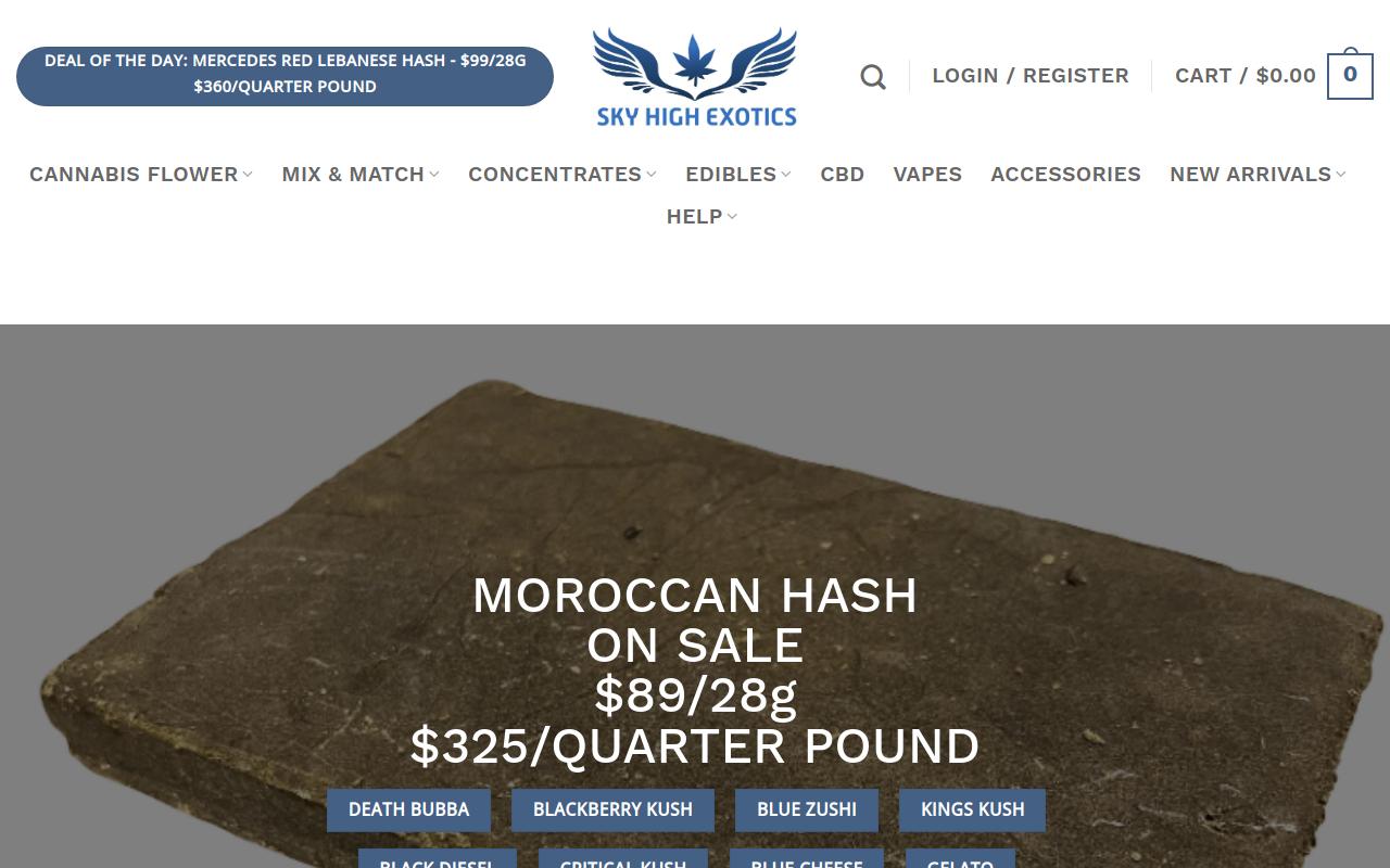 Sky High Exotics website