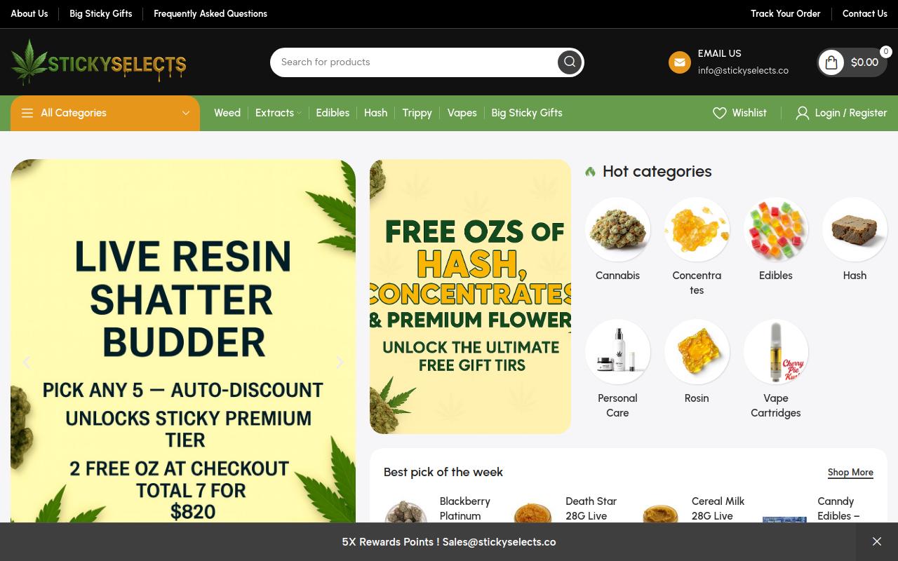 Sticky Selects website