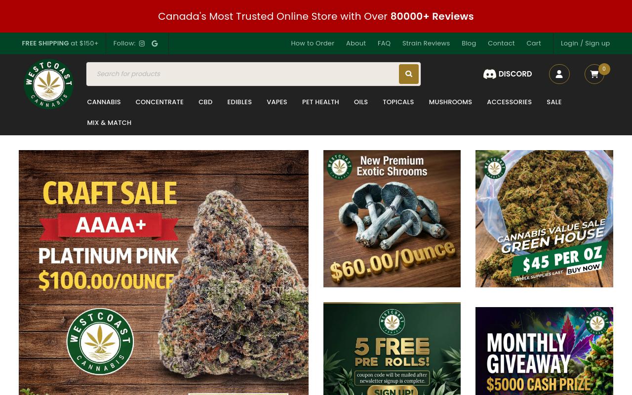 WestCoastCannabis website